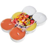 SET DE LUMÂNĂRI PASTILĂ 6 bucăți  - galben/alb, Basics, materiale naturale/metal (6/2cm) - Boxxx