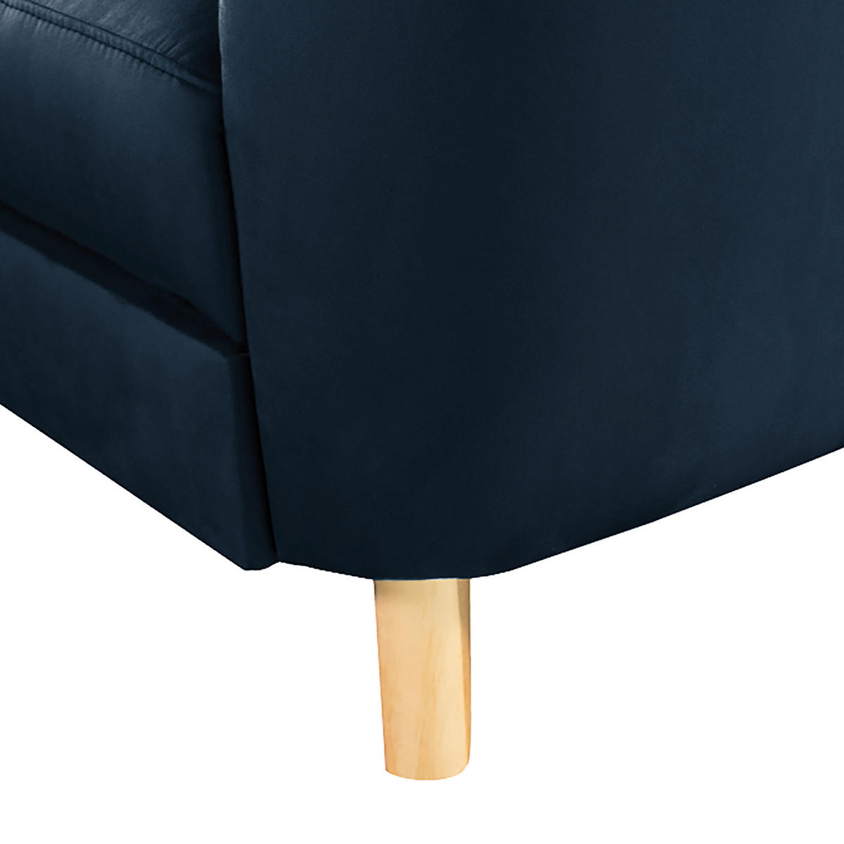 ECKSOFA Dunkelblau Samt  - Buchefarben/Dunkelblau, Design, Holz/Textil (190/236cm) - Livetastic