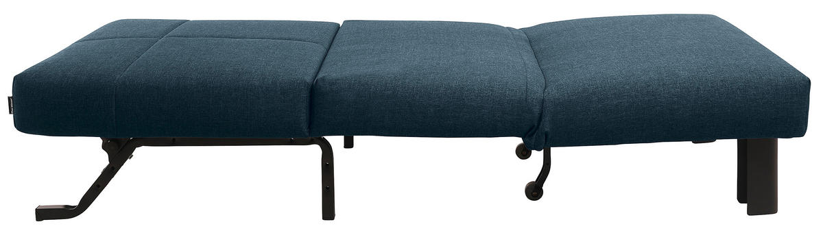 SCHLAFSESSEL in Flachgewebe Dunkelblau  - Schwarz/Dunkelblau, Design, Textil/Metall (85/85/100cm) - Max Winzer