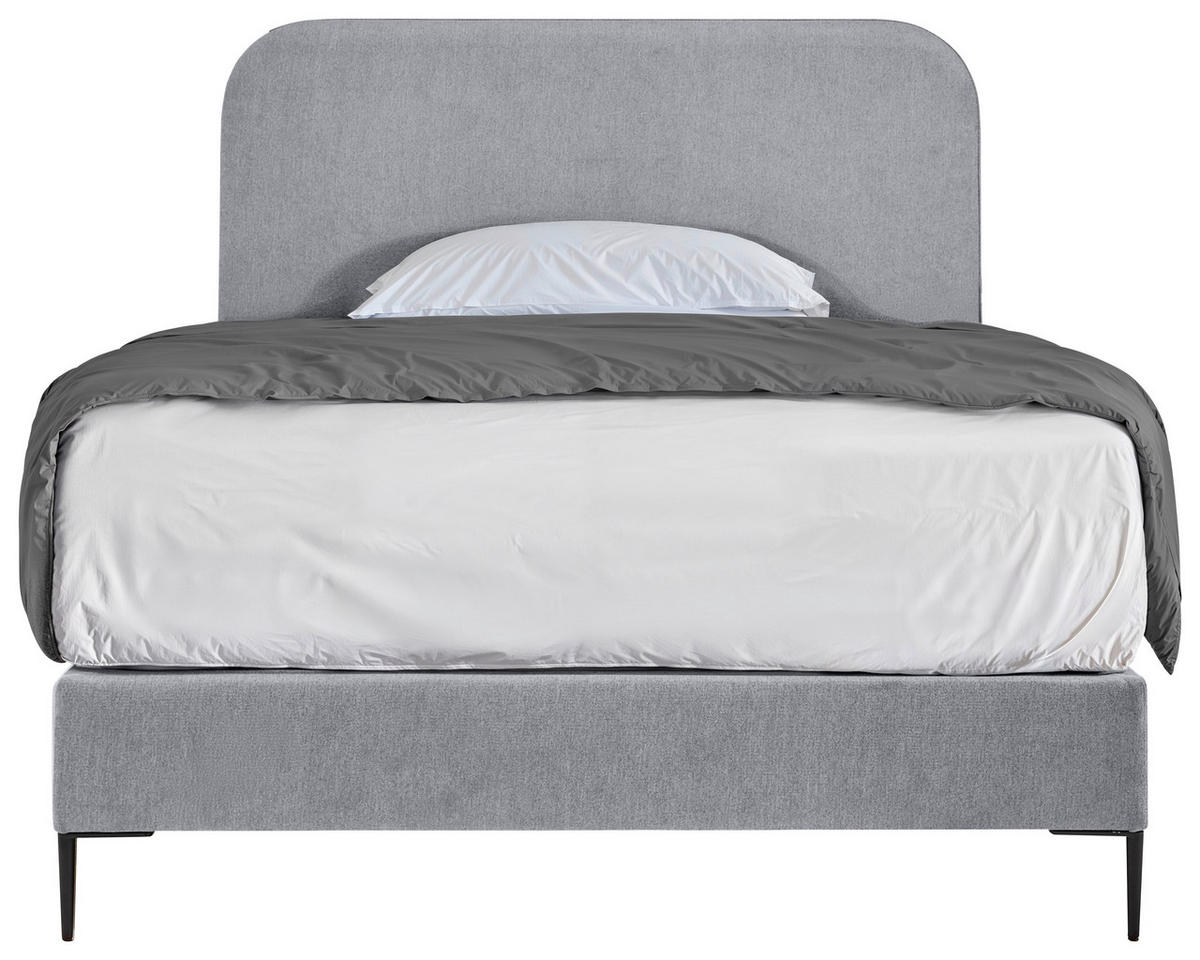 BOXSPRINGOVÁ POSTEĽ, 120/200 cm, svetlosivá - čierna/prírodná farba, Modern, kov/kompozitné drevo (120/200cm) - MID.YOU