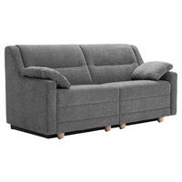SCHLAFSOFA  mit Rückenfutter, Hocker erhältlich, Schlafen auf Sitzhöhe, Sitzqualitäten, Liegefunktion, Stoffauswahl, Fußauswahl, Typenauswahl Chenille Grau  - Buchefarben/Grau, KONVENTIONELL, Holz/Textil (184/88/91cm) - Sedda