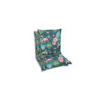 SESSELAUFLAGENSET Flamingo  - Blau/Rosa, Basics, Textil (50/7/100cm)