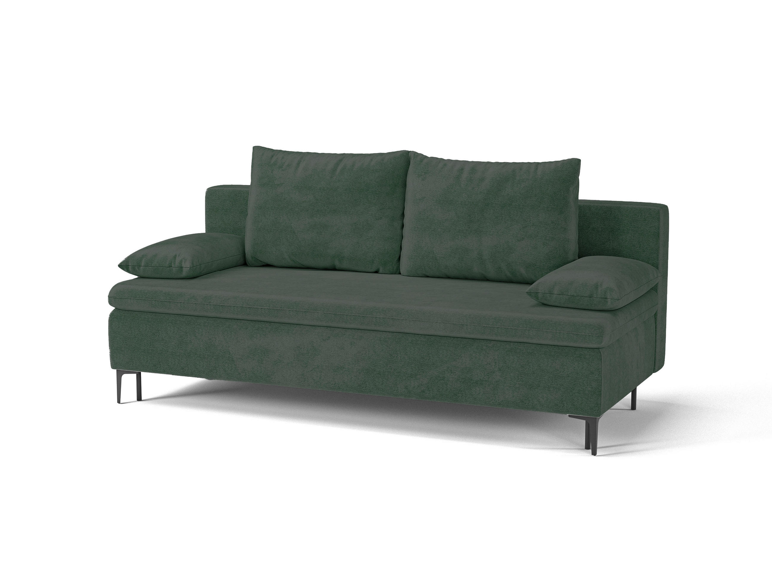 SCHLAFSOFA ROXY in Flachgewebe Dunkelgrün  - Dunkelgrün/Schwarz, Design, Textil/Metall (200/96/93cm) - MID.YOU