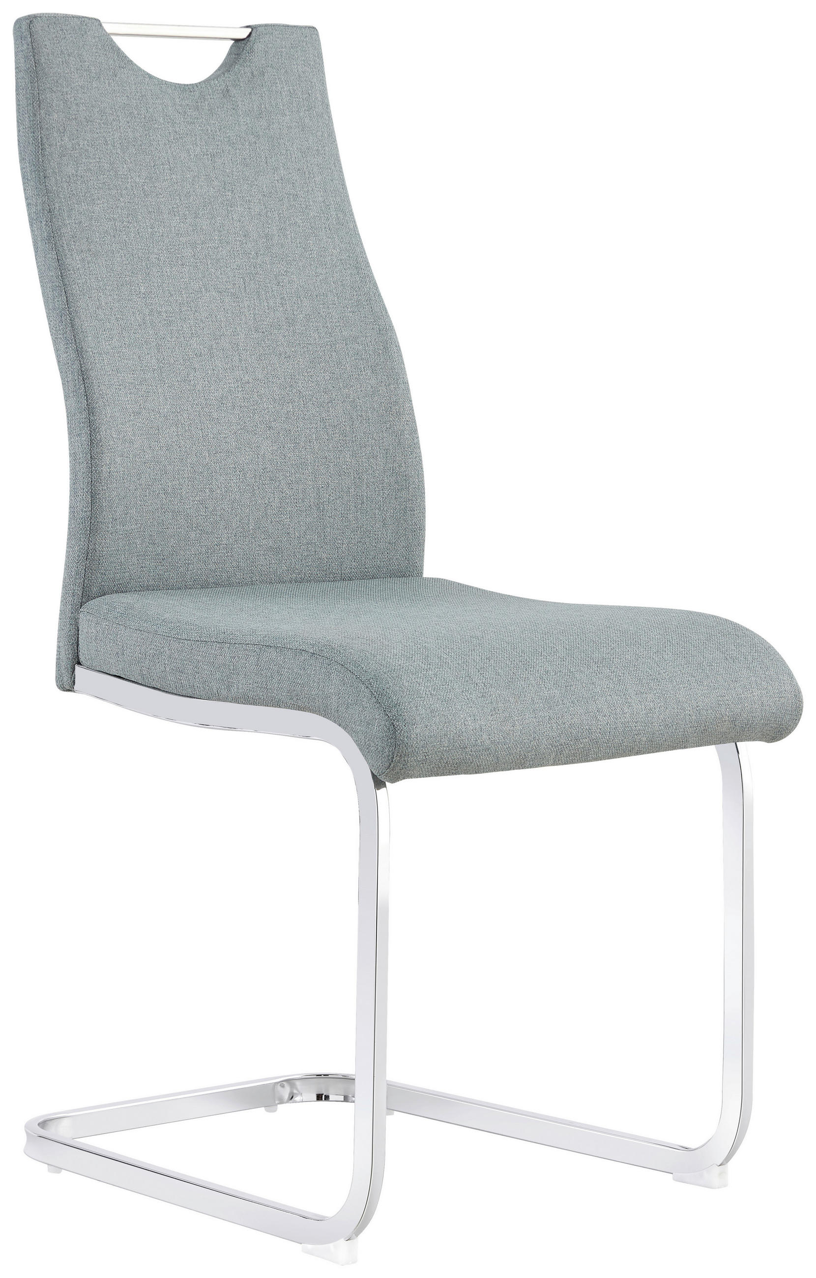STOLICA  plava, svijetlo siva  metal, tekstil      - boje kroma/svijetlo siva, Design, metal/tekstil (44/98/57cm) - Xora