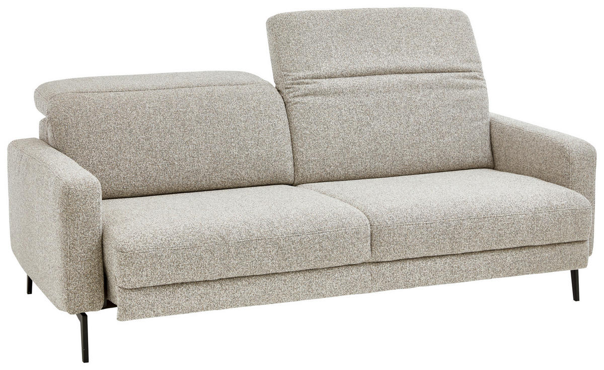 3-SITZER-SOFA Chenille Sandfarben  - Sandfarben/Schwarz, Design, Textil/Metall (210/82/107cm) - Dieter Knoll
