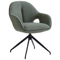 ARMLEHNSTUHL  in Eisen Leinenoptik  - Schwarz/Hellgrün, Design, Textil/Metall (62/85/64cm) - Novel