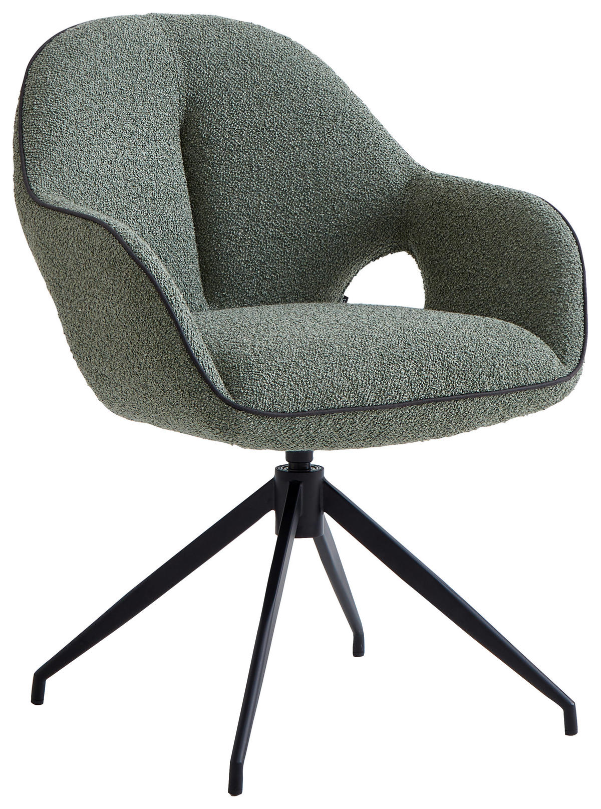 ARMLEHNSTUHL  in Eisen Leinenoptik  - Schwarz/Hellgrün, Design, Textil/Metall (62/85/64cm) - Novel