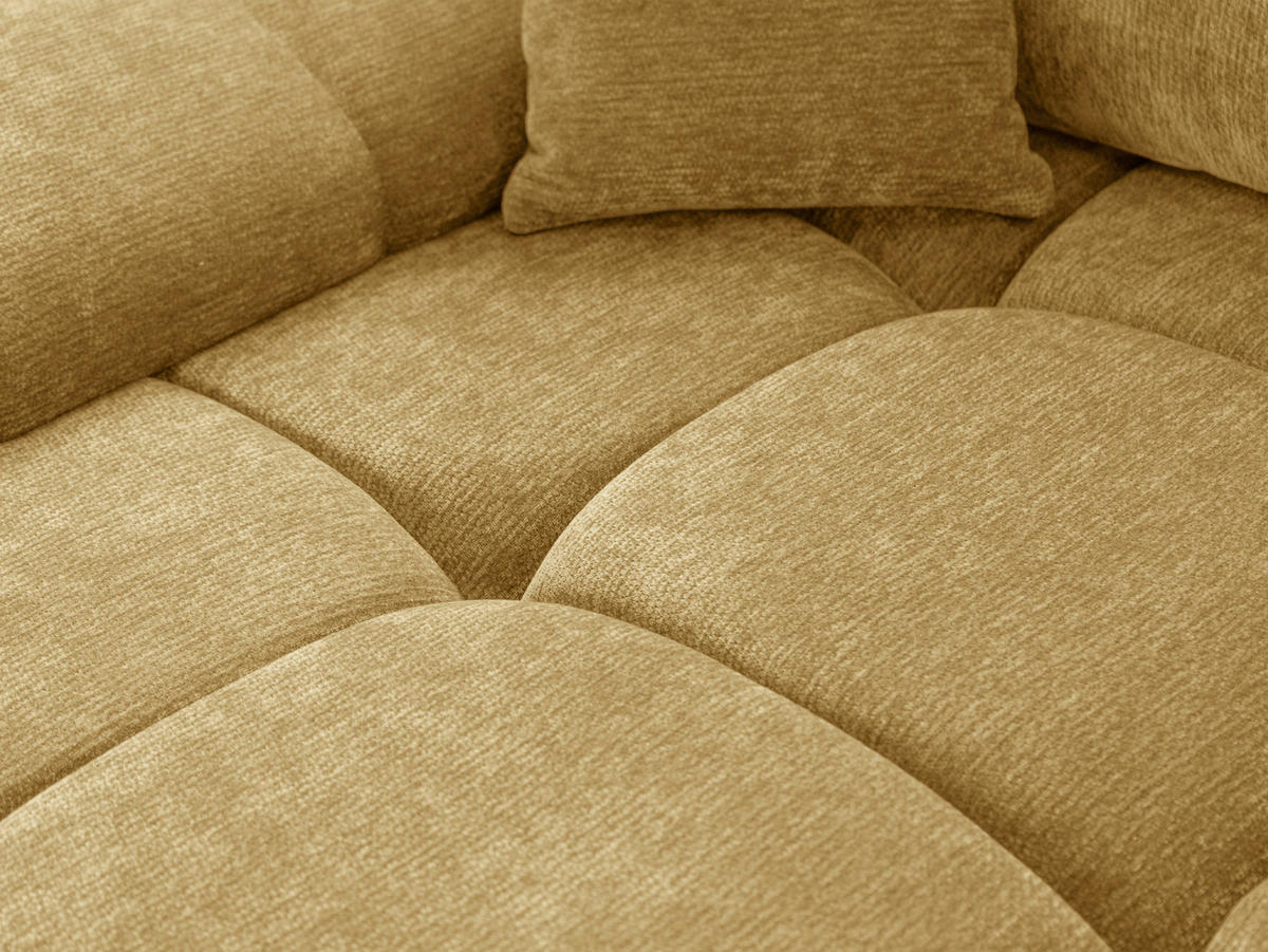 ECKSOFA  in Chenille Senfgelb  - Chromfarben/Senfgelb, KONVENTIONELL, Kunststoff/Textil (183/290cm) - Xora