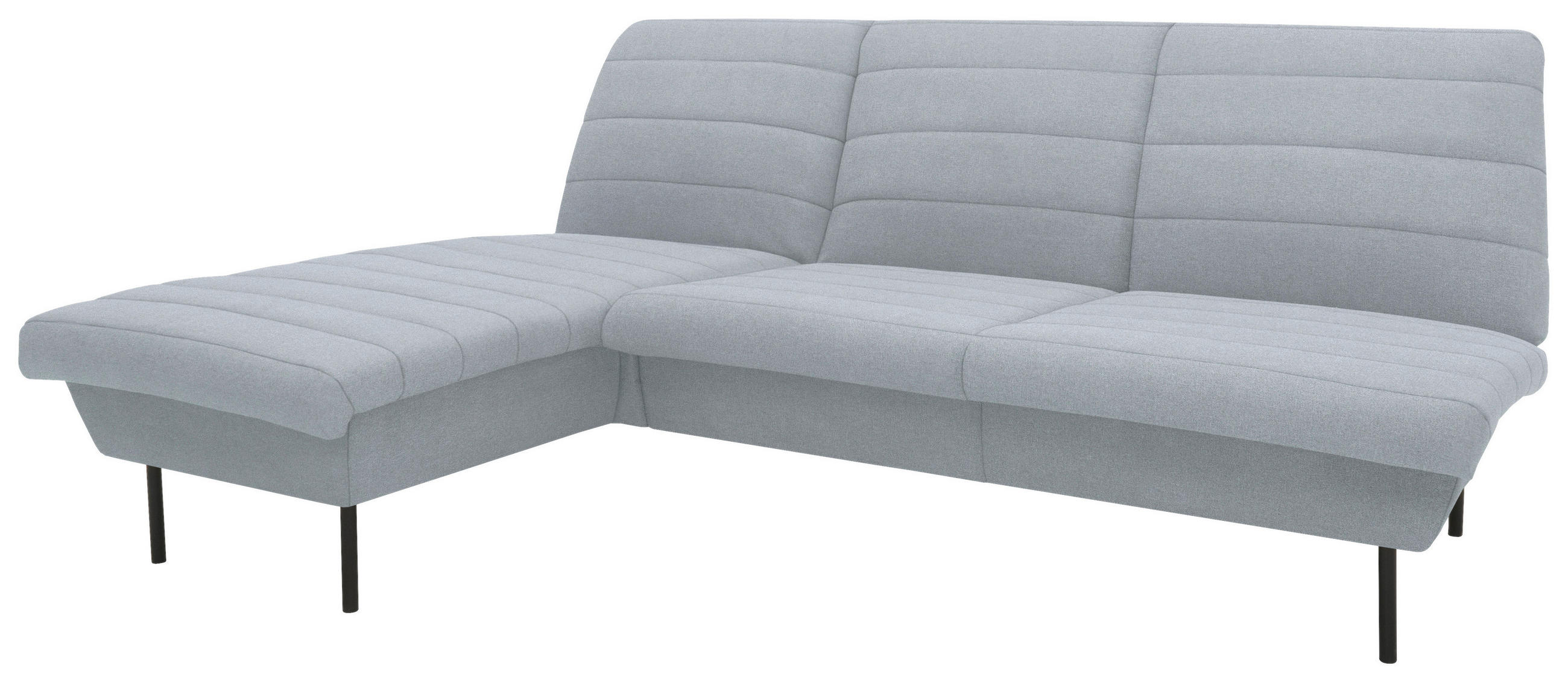 ECKSOFA Looks IX Hellblau Webstoff - Schwarz/Hellblau, Design, Textil/Metall (168/214cm) - LOOKS by W.Joop