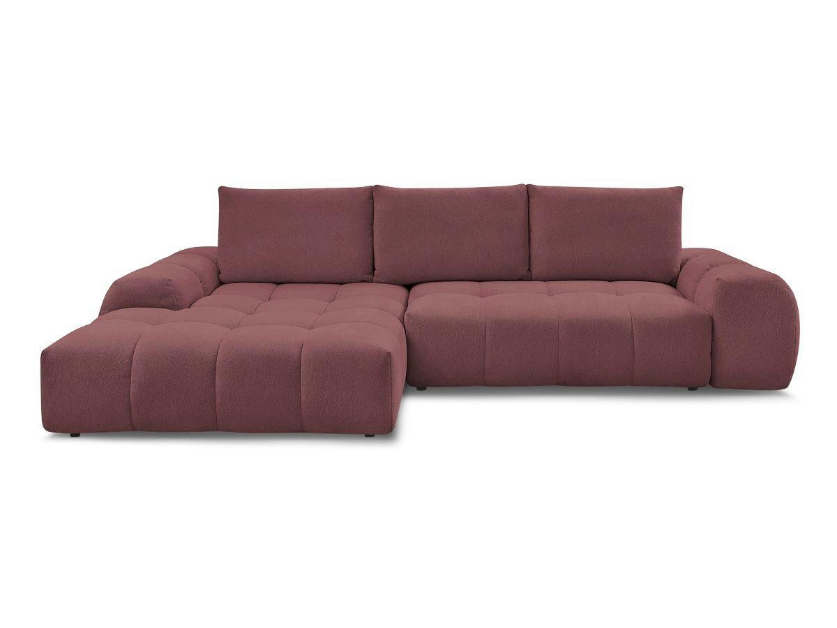 ECKSCHLAFSOFA EVEREST  mit Rücken echt, Armteil links, Armteil rechts Flachgewebe Rot  - Rot/Schwarz, MODERN, Kunststoff/Textil (180/318cm) - Livetastic
