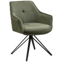 STOLICA S NASLONOM ZA RUKE  zelena, crna  metal, tekstil      - zelena/crna, Moderno, metal/tekstil (57/82/61cm) - Livetastic