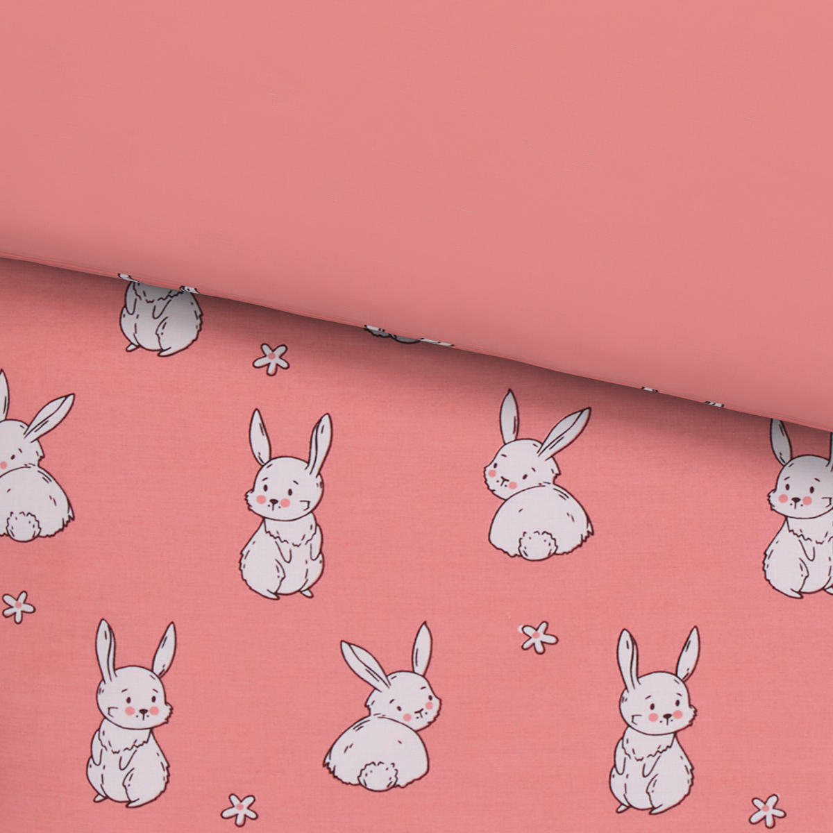 DETSKÉ OBLIEČKY SO ZAJAČIKMI 100/135 cm  - pink, Basics, textil (100/135cm) - Avelia