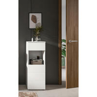 MIDISCHRANK  - Weiß Hochglanz/Schwarz, MODERN, Holzwerkstoff (38/106/34cm) - MID.YOU
