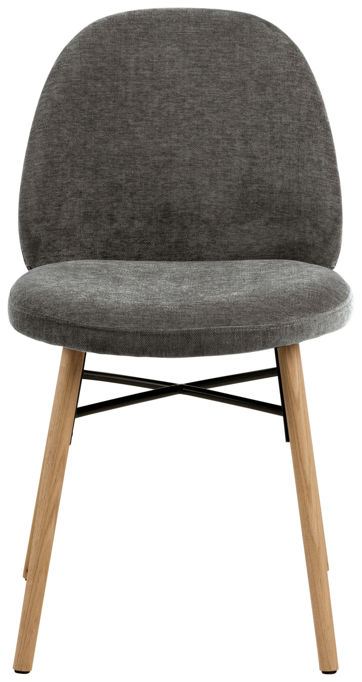 STUHL  in Chenille  - Eichefarben/Grau, Design, Holz/Textil (54/82,5/56cm) - MID.YOU