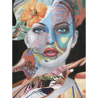 ÖLGEMÄLDE Frauen 90/120 cm  - Blau/Rot, Trend, Holz/Textil (90/120cm) - Monee