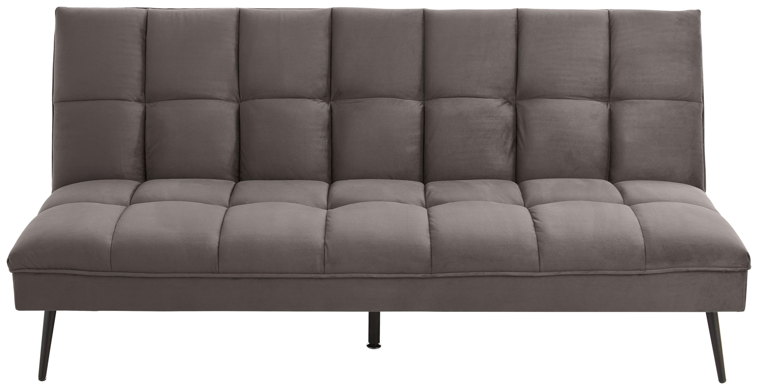 SCHLAFSOFA  in Samt Grau  - Schwarz/Grau, MODERN, Textil/Metall (178/84/98cm) - MID.YOU