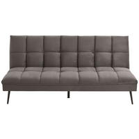 SCHLAFSOFA  in Samt Grau  - Schwarz/Grau, MODERN, Textil/Metall (178/84/98cm) - MID.YOU