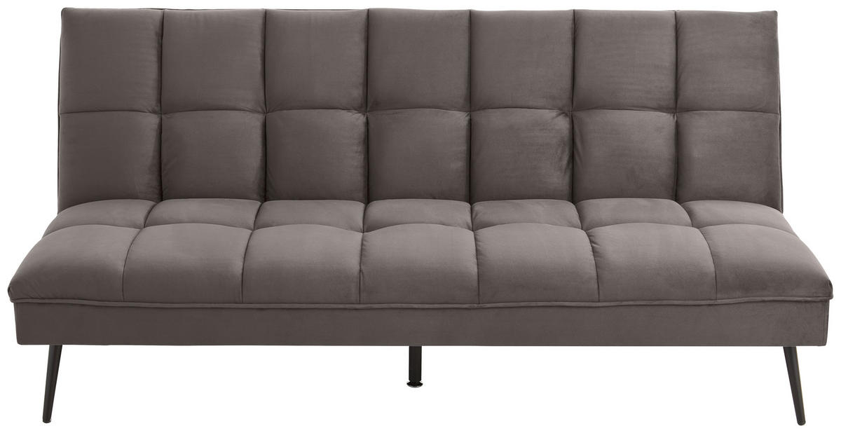 SCHLAFSOFA  in Samt Grau  - Schwarz/Grau, MODERN, Textil/Metall (178/84/98cm) - MID.YOU