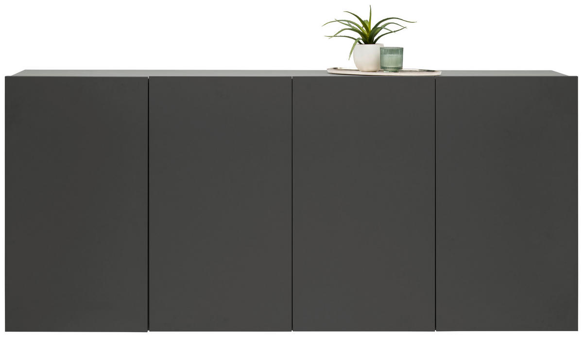 ŠIROKÁ KOMODA, antracitová, 180/80/42 cm - antracitová, Design, kompozitné drevo (180/80/42cm) - Hom`in