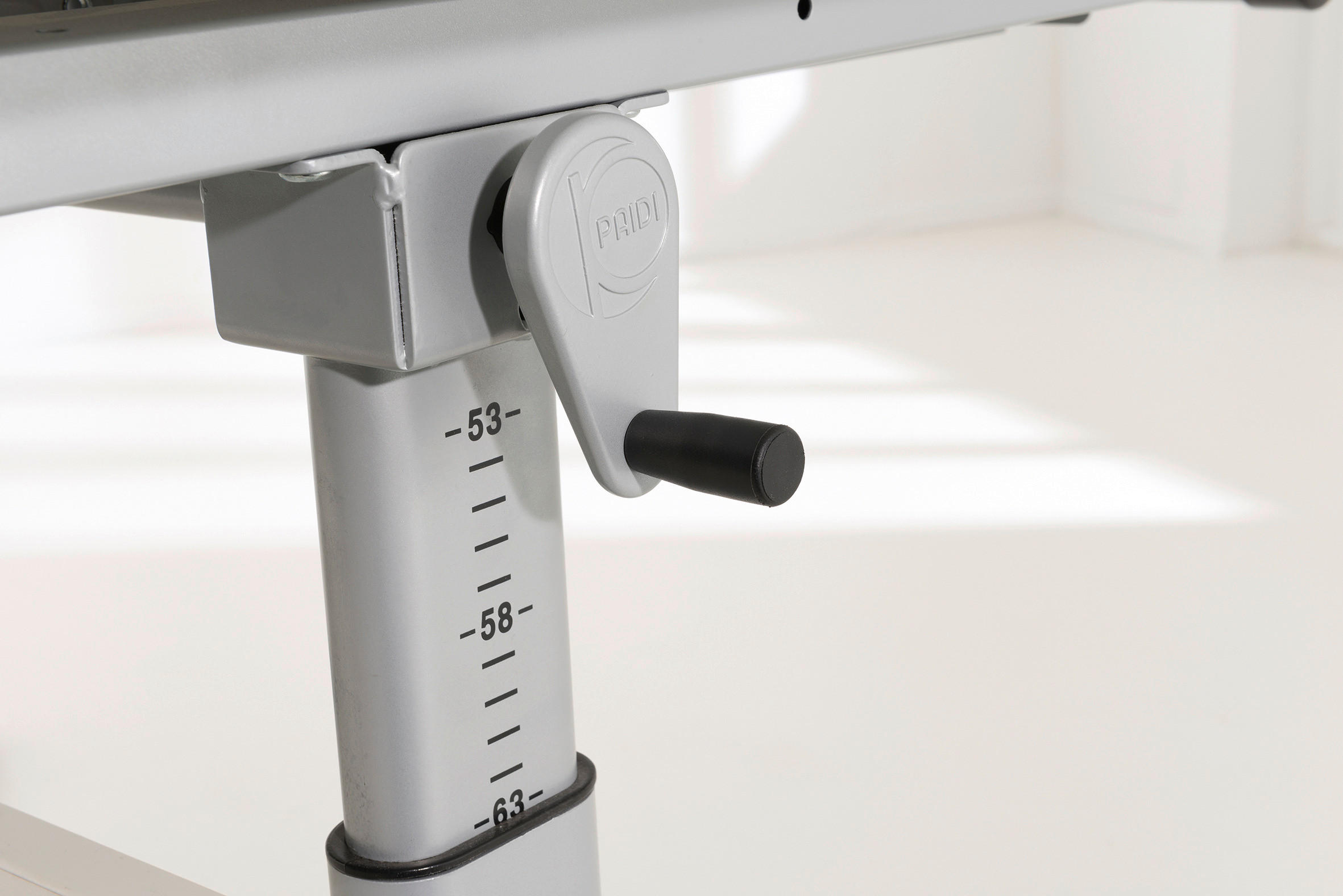 JUGENDSCHREIBTISCH 130/70/53-79 cm  - Silberfarben/Weiß, Design, Holzwerkstoff/Metall (130/70/53-79cm) - Paidi