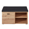 GARDEROBENBANK  in 84/47,2/37,4 cm  - Schwarz/Eiche Artisan, Design, Kunststoff/Textil (84/47,2/37,4cm) - Voleo
