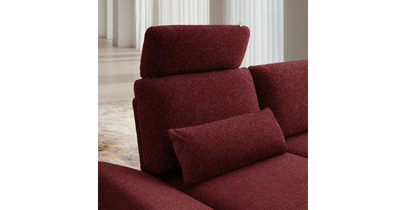 ECKSOFA  in Flachgewebe Rot  155/234 cm  - Rot/Schwarz, Design, Textil/Metall (155/234cm) - Dieter Knoll
