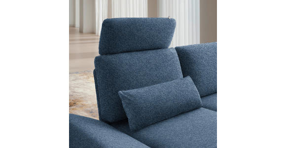 ECKSOFA  in Flachgewebe Blau  155/234 cm  - Blau/Schwarz, Design, Textil/Metall (155/234cm) - Dieter Knoll