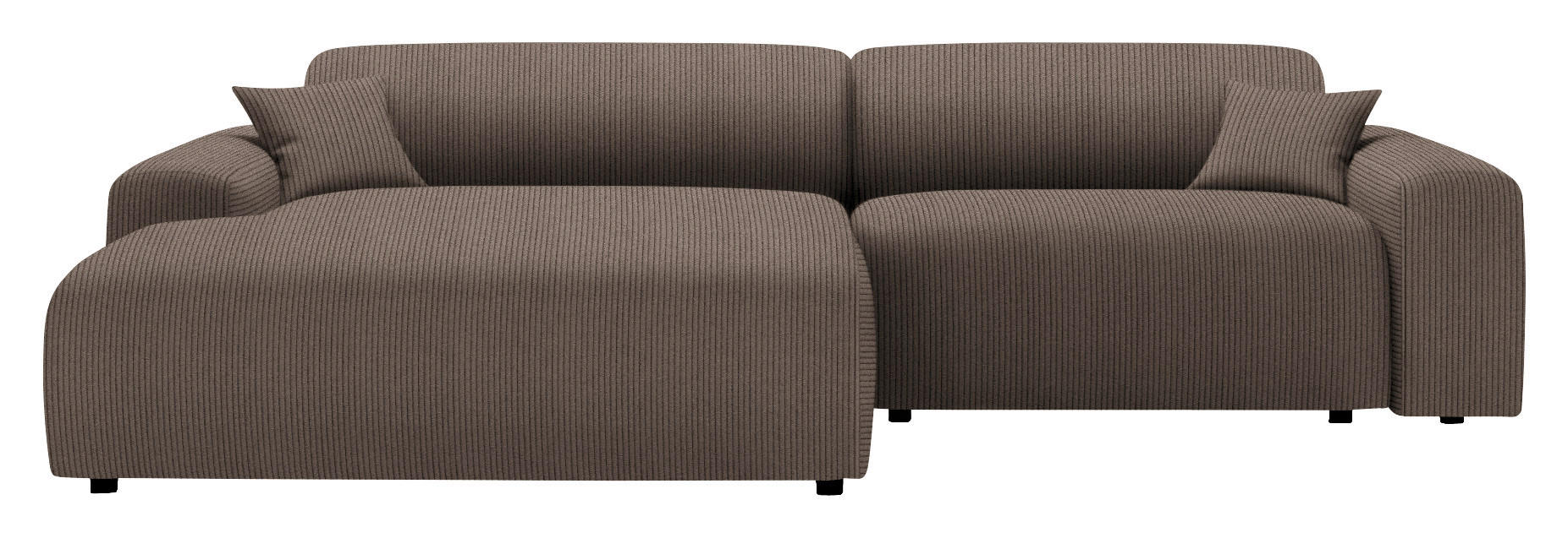 home24 Ecksofa Braun 292x178 cm