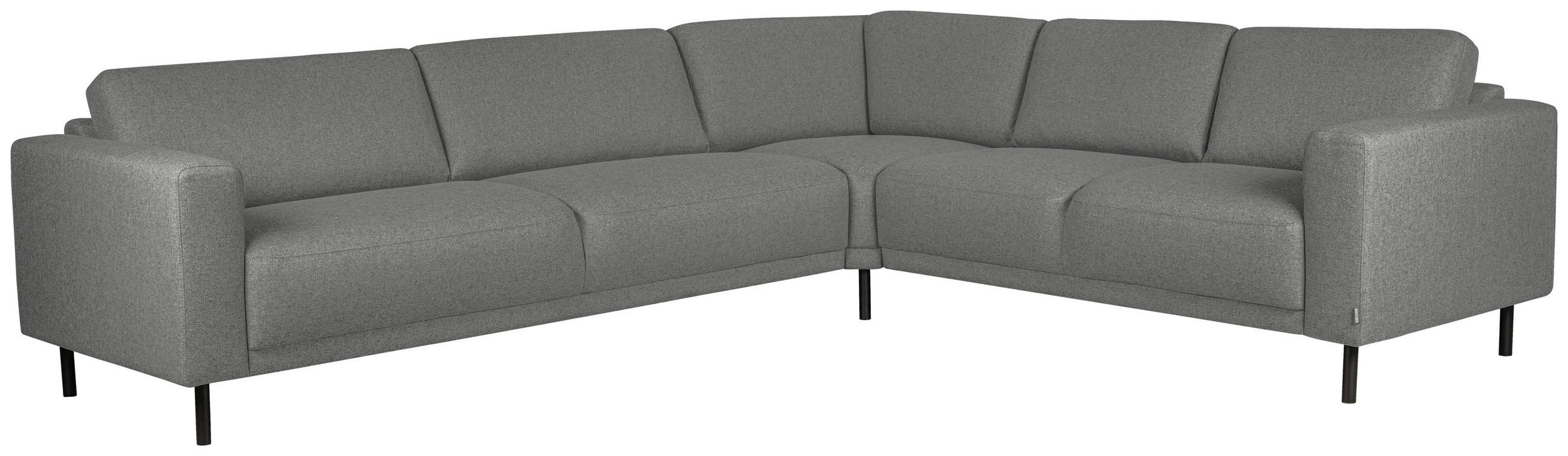 HÖRNSOFFA i flatväv grå  - svart/grå, Design, metall/trä (288/78/243cm) - Pure Home Comfort