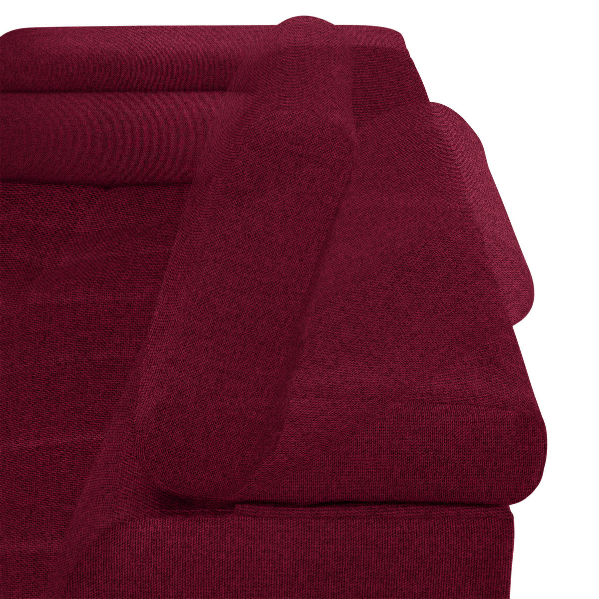 ECKSOFA in Webstoff Rot  - Rot/Schwarz, Design, Textil/Metall (177/270cm) - Welnova