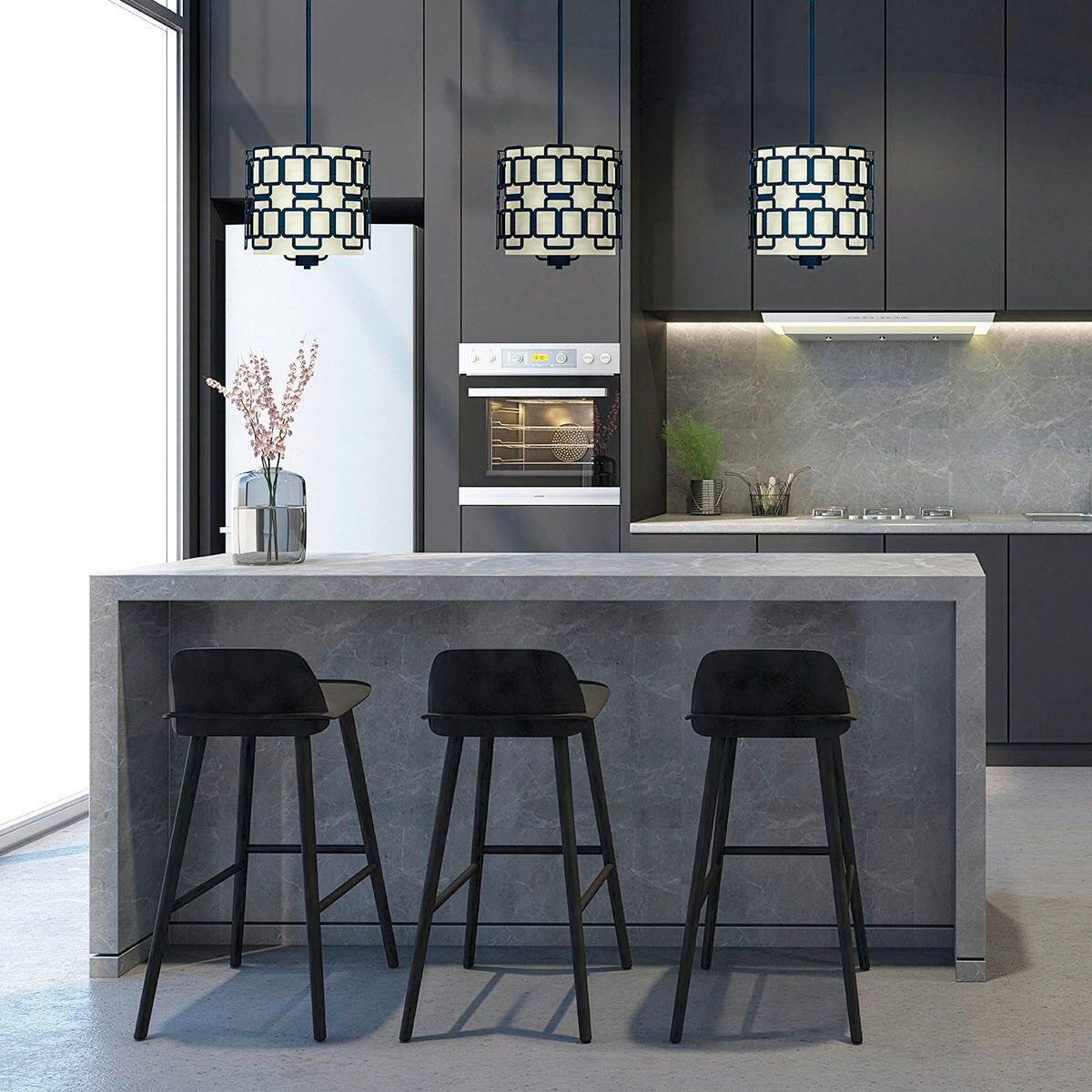 HÄNGELEUCHTE Hinkley 37,9/33,2 cm   - Schwarz, Design, Textil/Metall (37,9/33,2cm) - Elstead Lighting