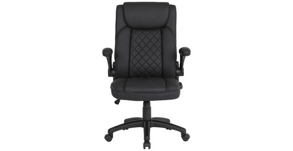CHEFSESSEL in Lederlook Schwarz - Schwarz, Design, Kunststoff/Textil (63,5/107,5-117/68cm) - Carryhome