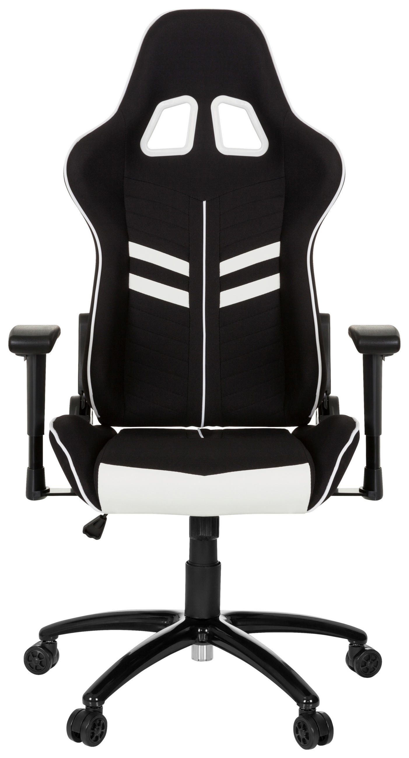 GAMINGSTUHL Schwarz, Weiß Kunststoff, Textil   - Schwarz/Weiß, MODERN, Kunststoff/Textil (72/138/63cm) - MID.YOU