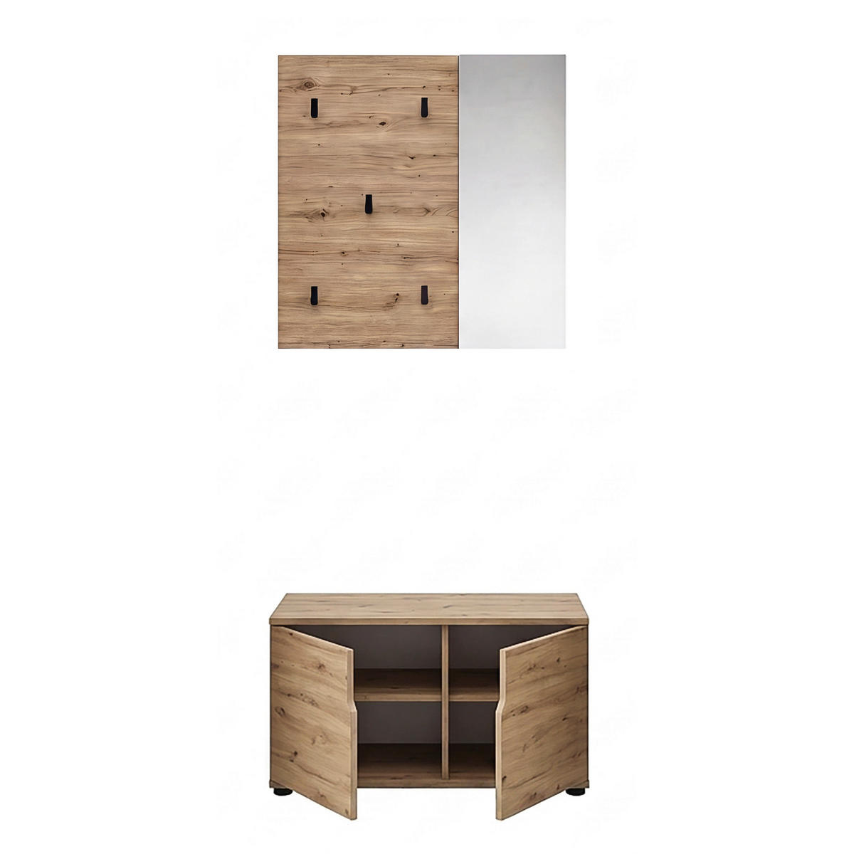 GARDEROBE 2-teilig  in 80/191/37 cm  - Eiche Artisan, Design, Holzwerkstoff (80/191/37cm) - MID.YOU