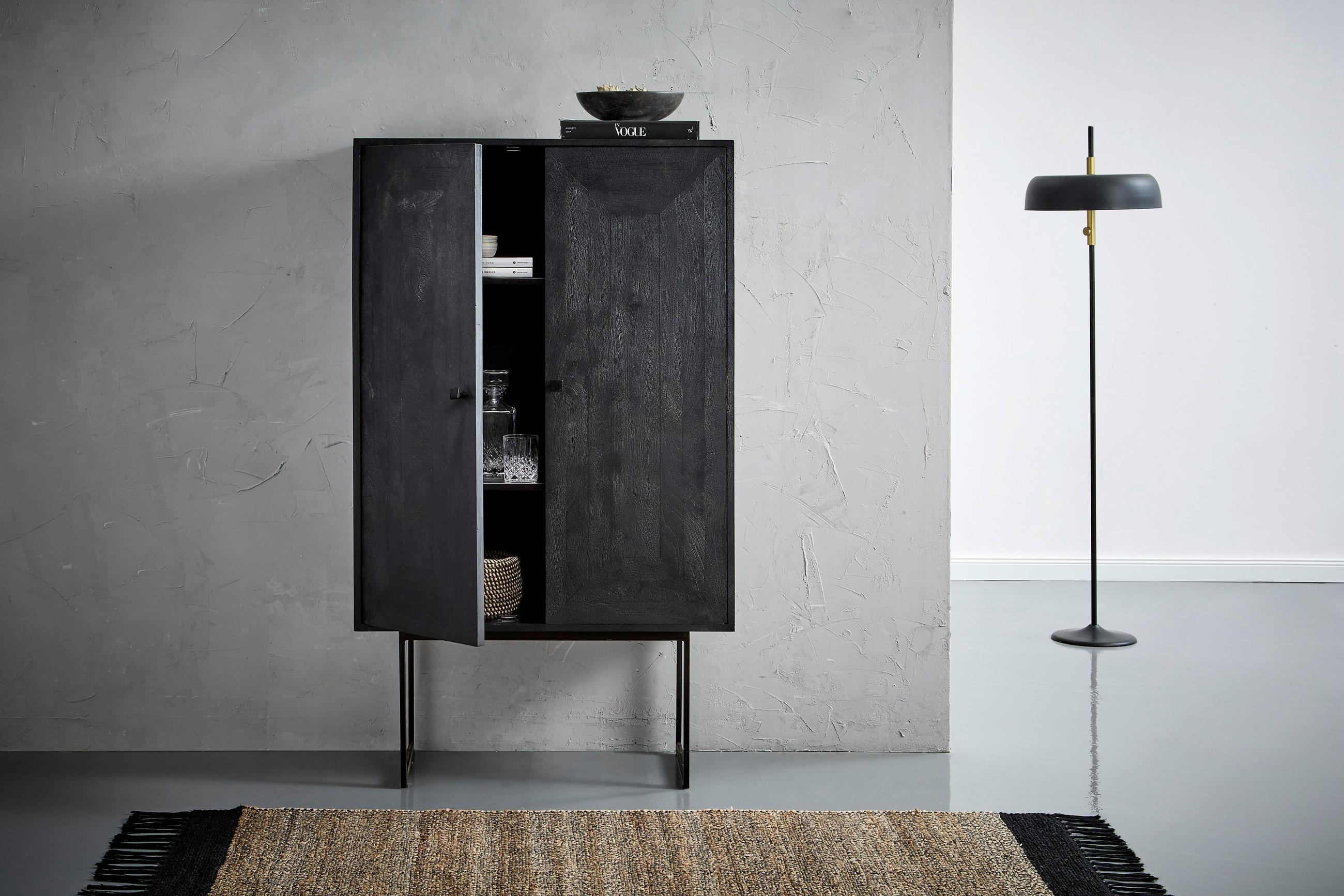 HIGHBOARD  in 85/145/40 cm  - Schwarz, Design, Holz/Metall (85/145/40cm) - Livetastic