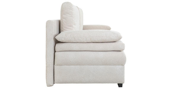 SCHLAFSOFA Struktur Beige Rückenkissen, Armlehnenkissen, Bettkasten, Schlaffunktion, Rücken echt  - Beige/Schwarz, KONVENTIONELL, Kunststoff/Textil (195/93/83cm) - Carryhome