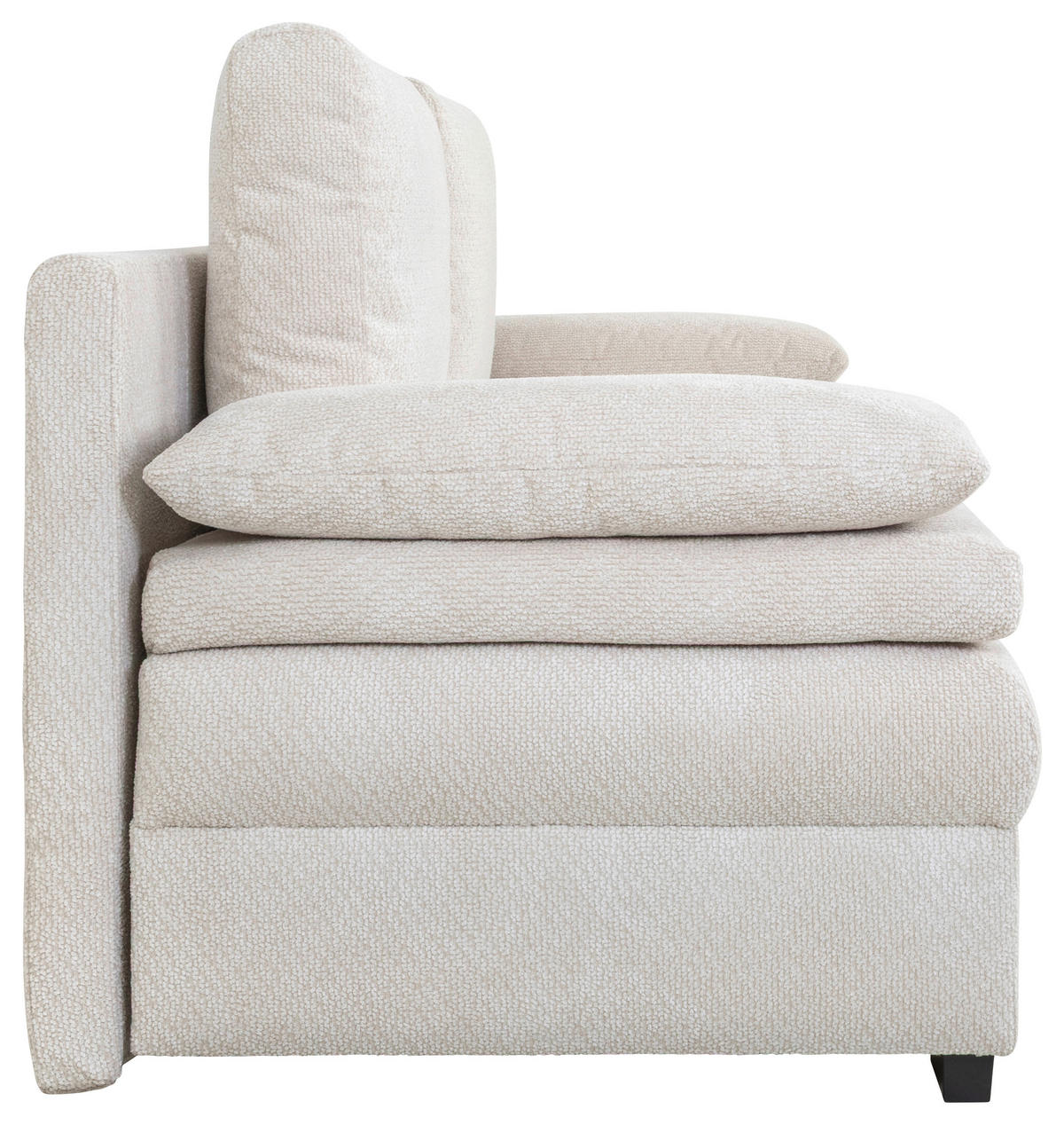 SCHLAFSOFA  mit Liegefunktion, Schlafen auf Sitzhöhe, Rücken echt Struktur Beige  - Beige/Schwarz, KONVENTIONELL, Kunststoff/Textil (195/93/83cm) - Carryhome
