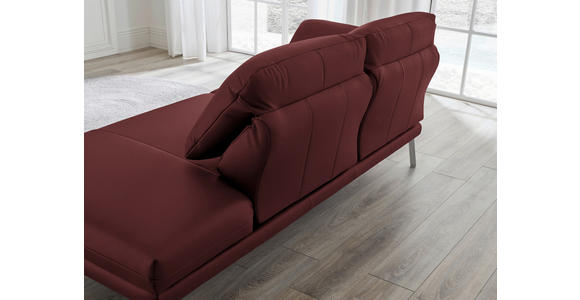 RÉCAMIERE in Echtleder Rot - Chromfarben/Rot, Design, Leder/Metall (209/85-109/95-16cm) - Dieter Knoll