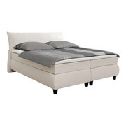 BOXSPRINGBETT 180 cm x 200 cm in Textil Weiß - Schwarz/Weiß, Design, Holz/Textil (180/200cm) - Tom Tailor