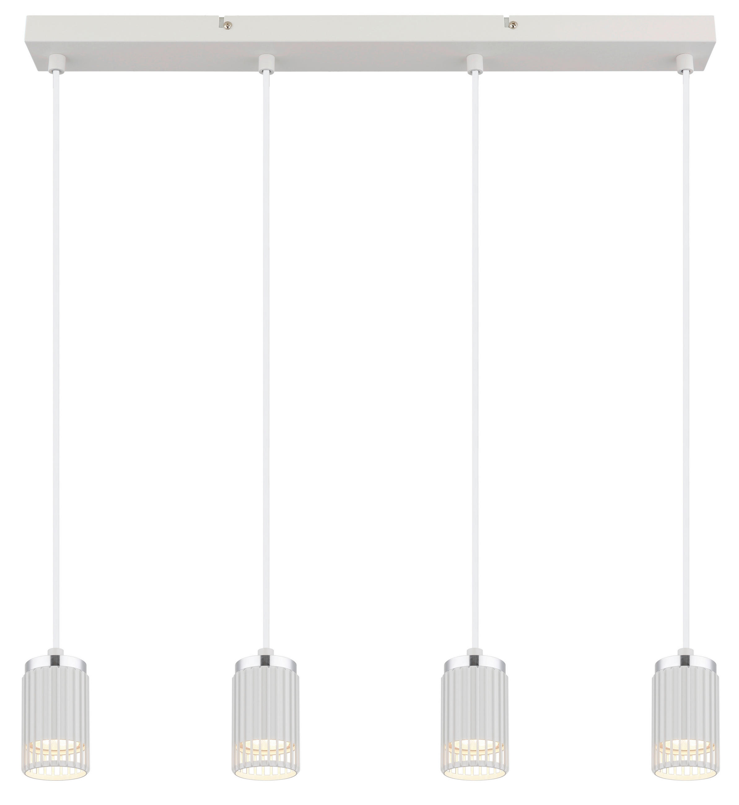 HÄNGELEUCHTE KORBEN 60/6/115,5 cm   - Chromfarben/Weiß, Design, Kunststoff/Metall (60/6/115,5cm) - Globo