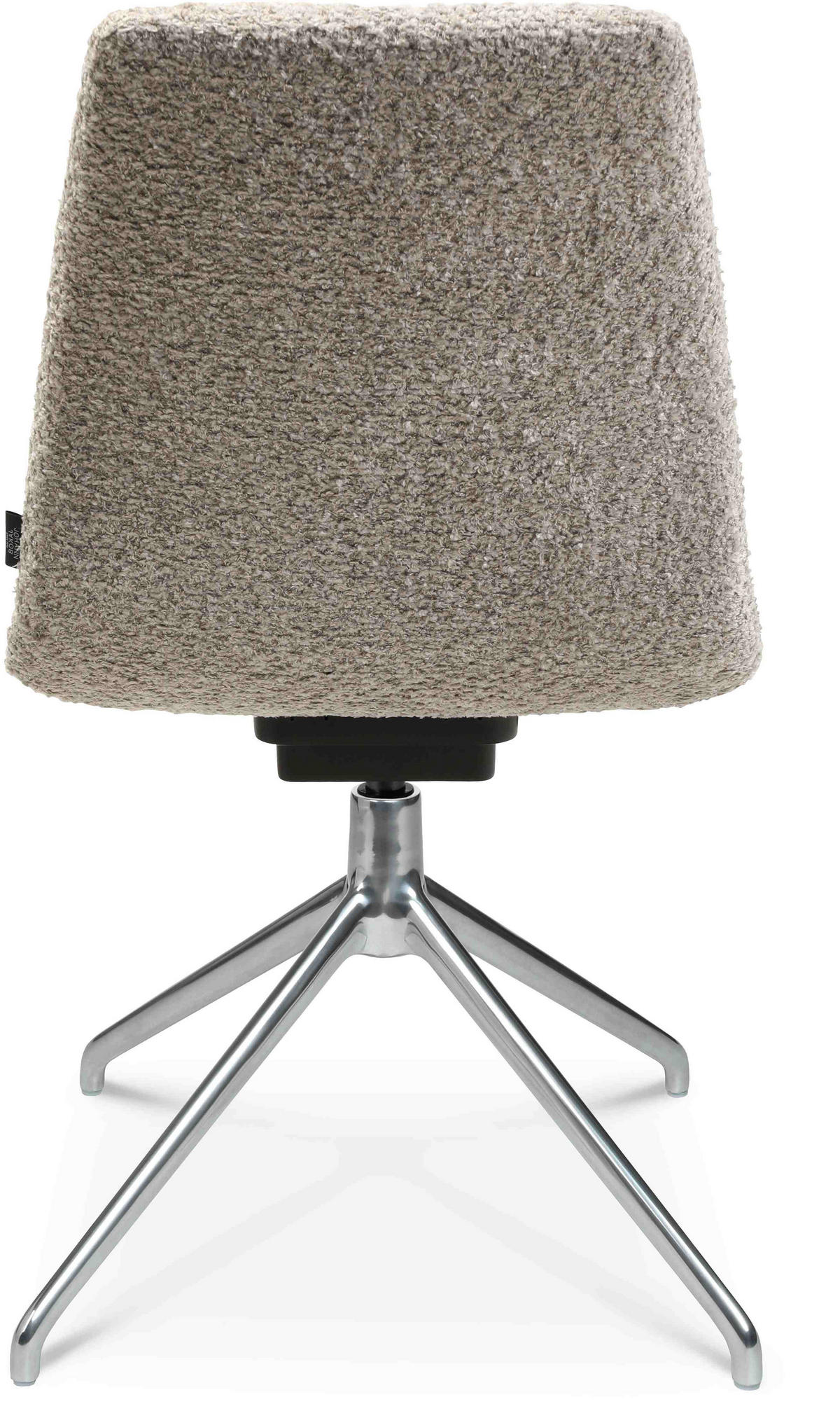 STUHL  in Aluminium Bouclé  - Greige/Alufarben, Design, Textil/Metall (46/81,5-84,5/55cm) - Johann Jakob