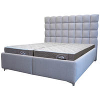 KÁRPITOZOTT ÁGY   - krómszínű, Basics, textil/fa (194/150/220cm) - Andante