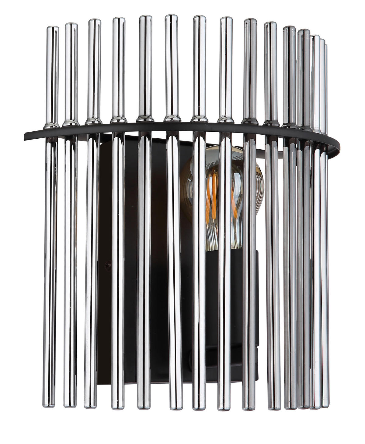WANDLEUCHTE - Schwarz, Konventionell, Glas/Metall (25/12,5/26cm) - Globo