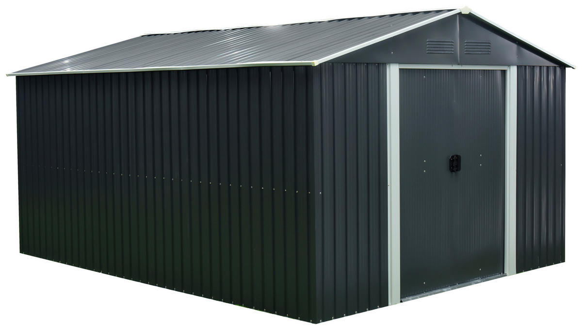 GERÄTEHAUS 301/214/367 cm  - Anthrazit/Weiß, Basics, Metall (301/214/367cm)