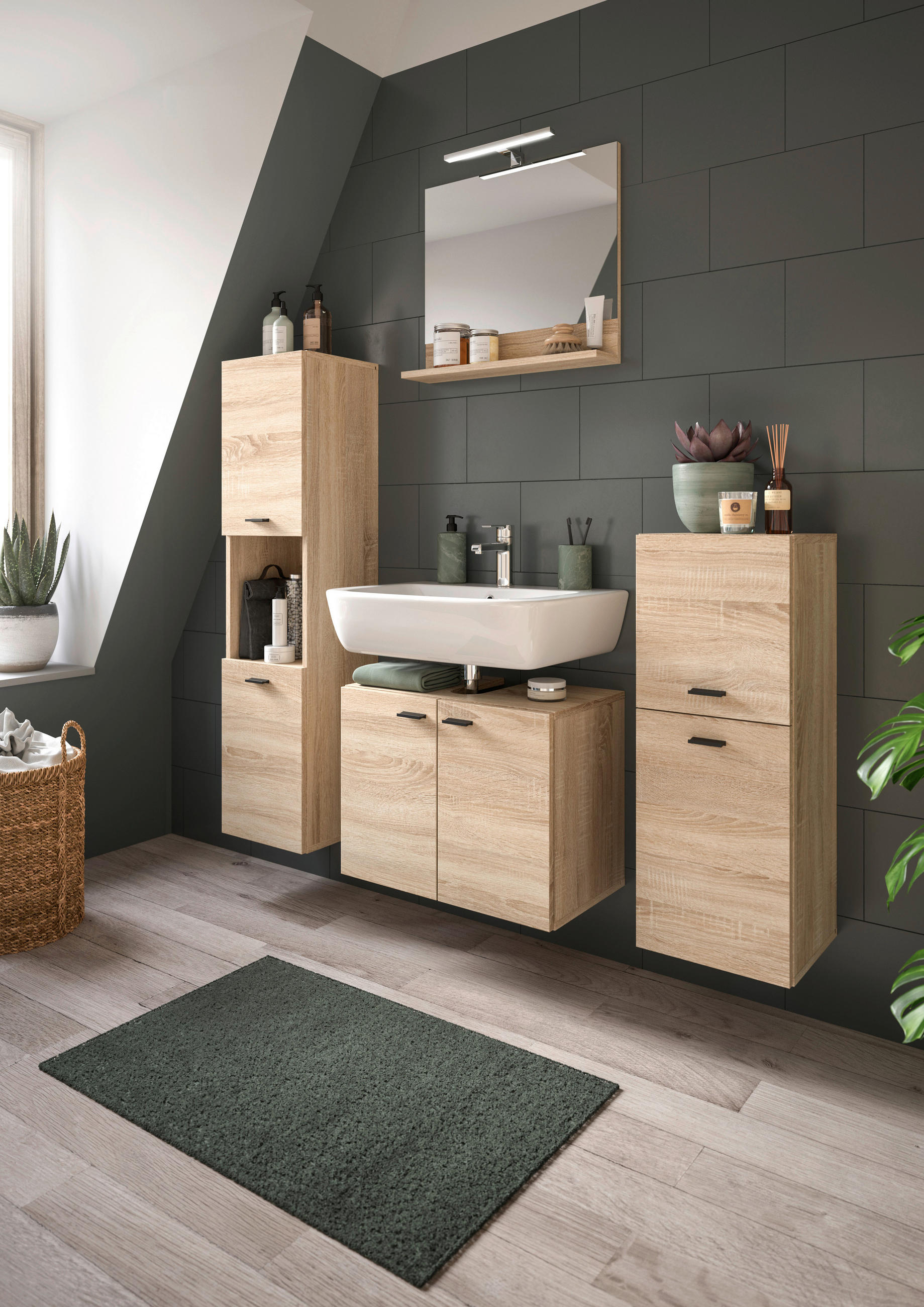 MIDISCHRANK 30/80/29 cm  - Sonoma Eiche, MODERN, Holzwerkstoff/Kunststoff (30/80/29cm) - MID.YOU