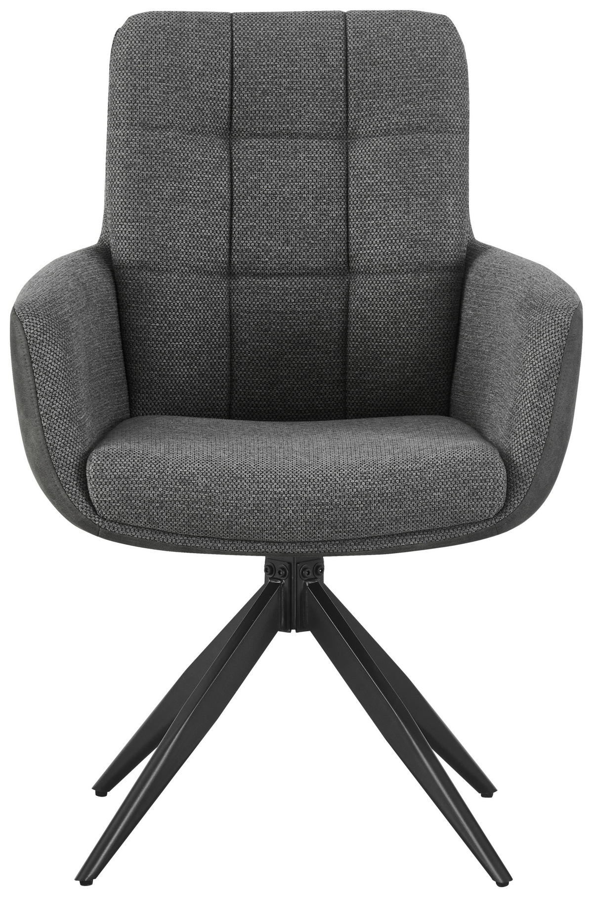 ARMLEHNSTUHL  in Eisen Leinenoptik  - Schwarz/Grau, KONVENTIONELL, Holz/Textil (60/93/66cm) - MID.YOU