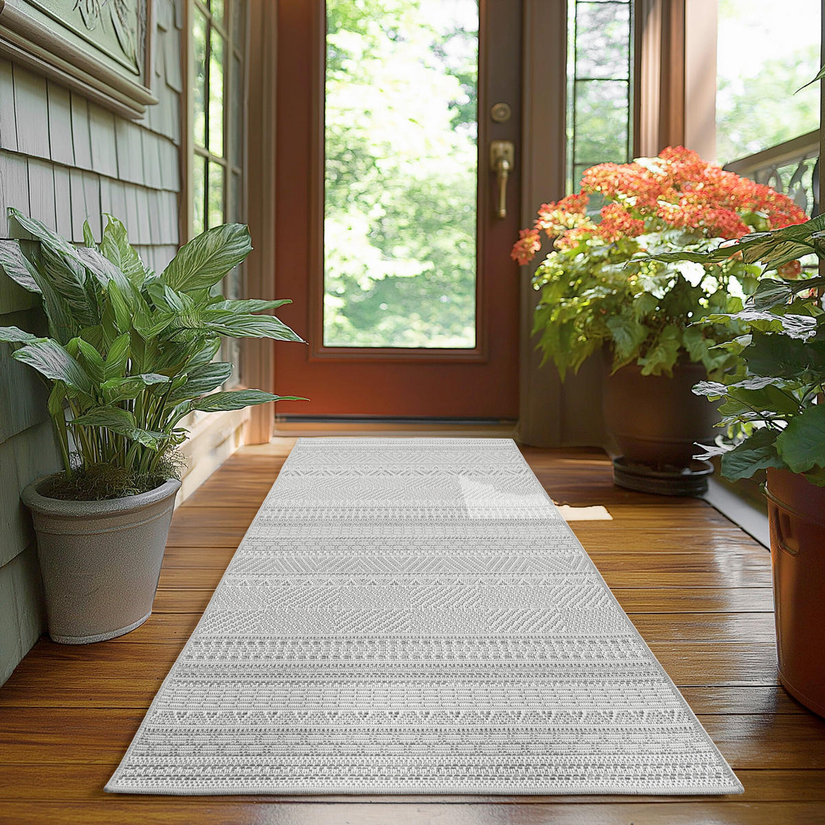 OUTDOORTEPPICH für Terrasse und Balkon 80/250 cm DESERT Grau  - Grau, Design, Textil (80/250cm) - Ayyildiz 
