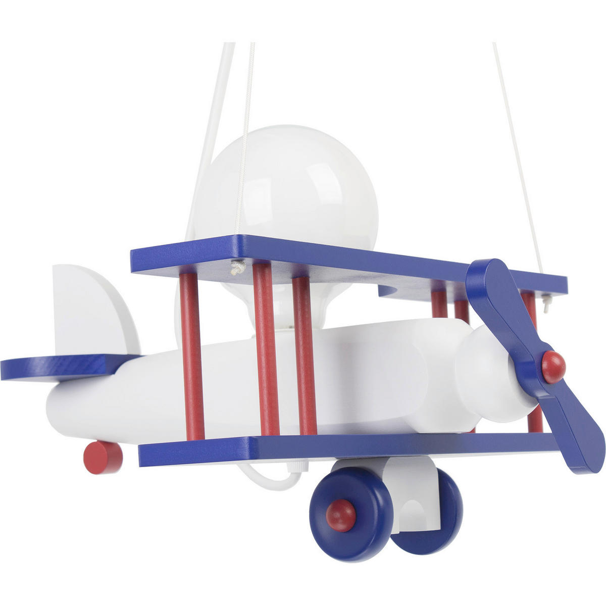 KINDERHÄNGELEUCHTE 29/31/75 cm   - Blau/Rot, KONVENTIONELL, Holz (29/31/75cm)