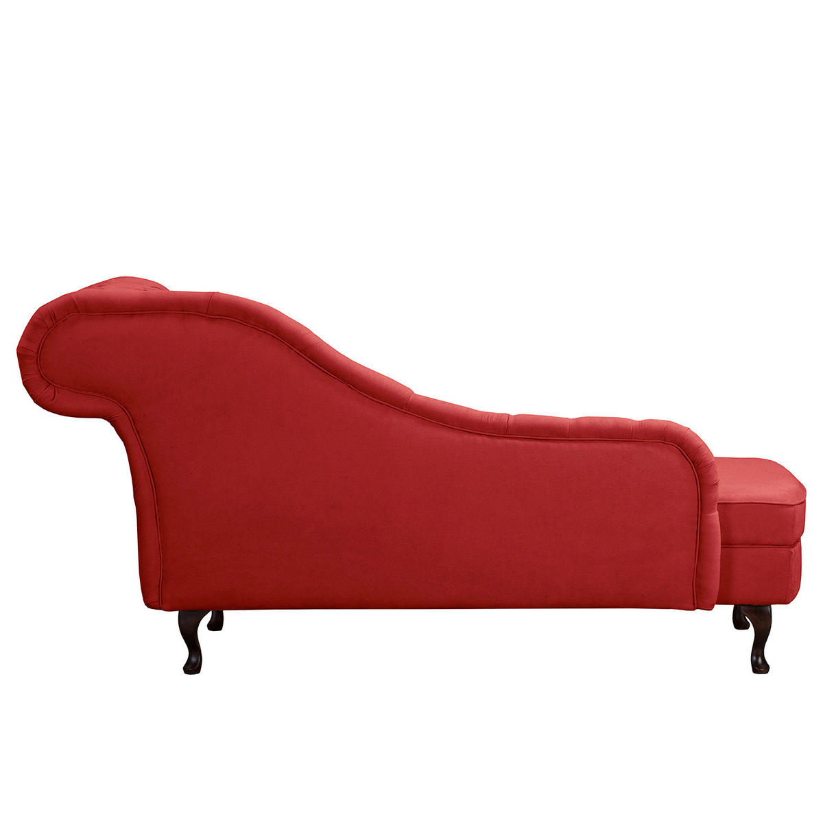 RÉCAMIERE Pako in Mikrofaser Rot  - Rot/Braun, Design, Holz/Textil (185/93/75cm) - Livetastic