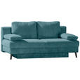 SCHLAFSOFA  in Cord Türkis  - Türkis/Schwarz, MODERN, Textil/Metall (194/91/90cm) - Novel